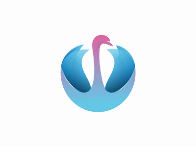 色彩斑斕的天鵝logo設(shè)計(jì)