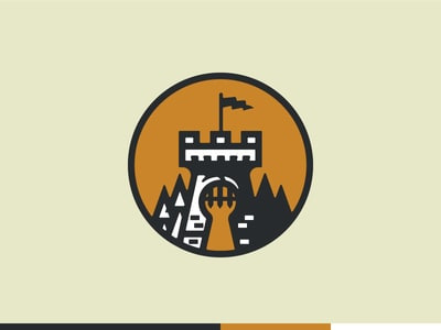 城堡與橙色圓圈logo標(biāo)志設(shè)計(jì)-上海標(biāo)志設(shè)計(jì)公司