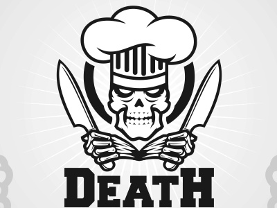 拿刀的骷髏廚師logo設(shè)計(jì)