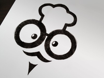 黑色眼鏡加廚師帽的logo設(shè)計(jì)