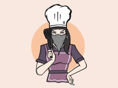 圓圈加強(qiáng)盜的廚師logo設(shè)計(jì)