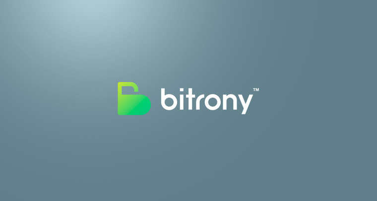 Bitrony 安全支付公司logo設(shè)計(jì)，字母B與鎖具的結(jié)合