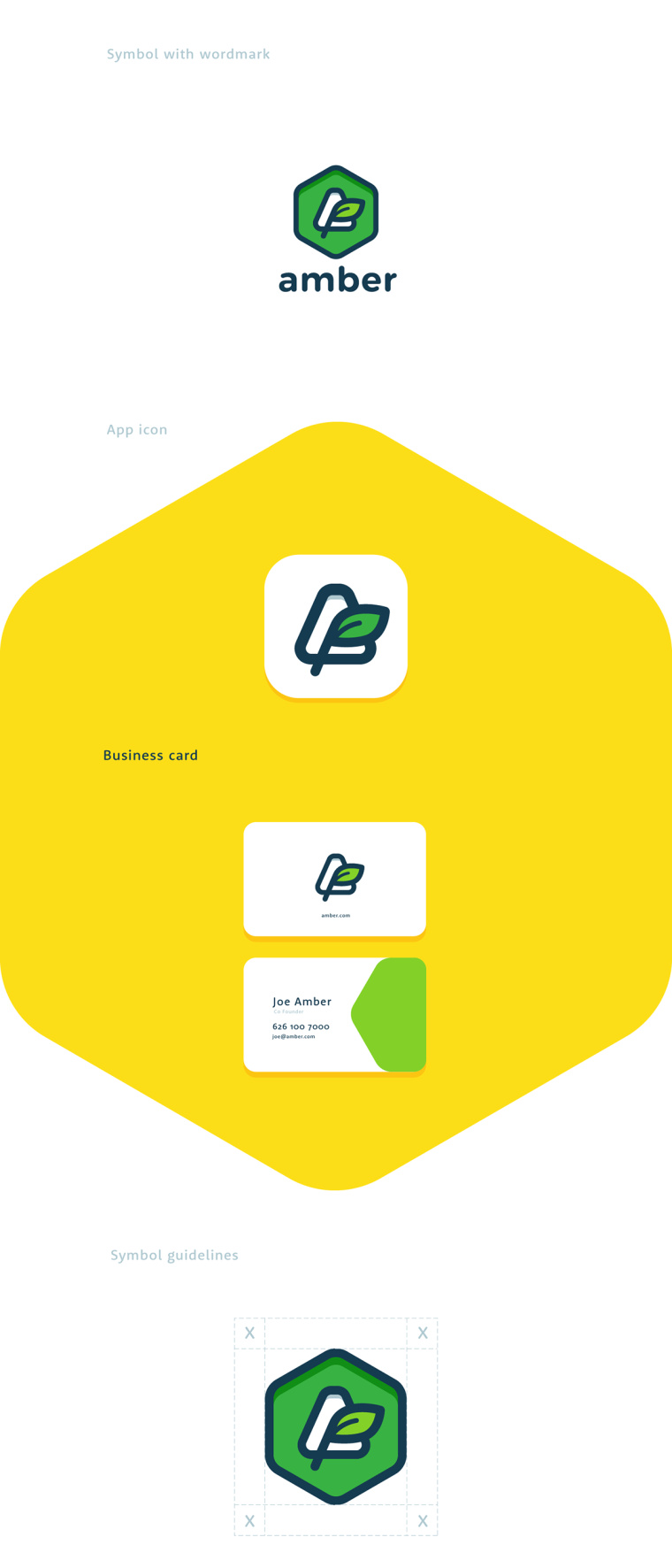 茶品牌Amber標志設計，鐫刻在字母A上的一片葉子