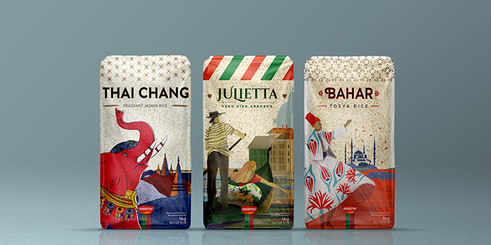 Novarroz 優(yōu)質(zhì)水稻大米包裝設(shè)計“異國民俗風(fēng)情插畫版”