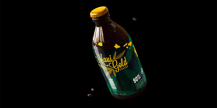 黃金大麻咖啡袋裝及咖啡飲料包裝設(shè)計(jì)，感受夏威夷島嶼文化
