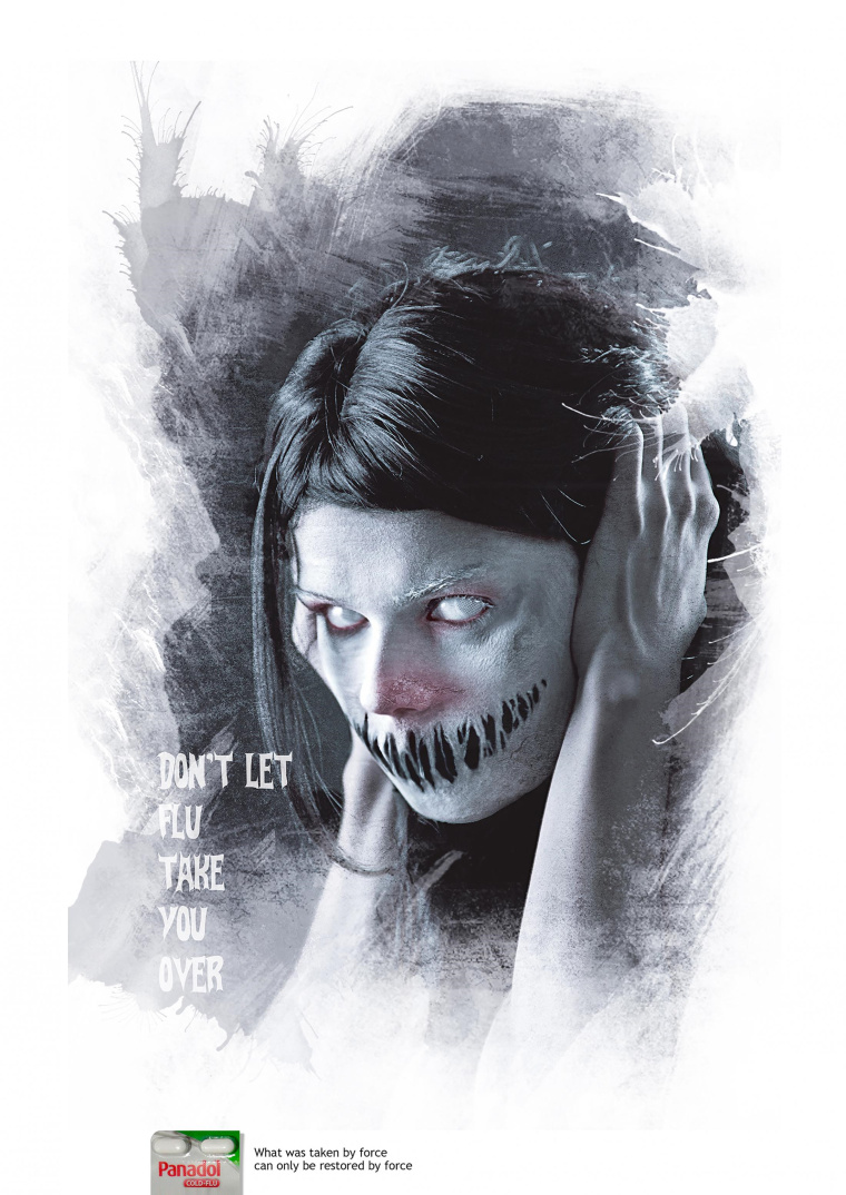 Panadol感冒藥平面創(chuàng)意廣告，不要讓流感帶你走-上海尚略廣告設計公司
