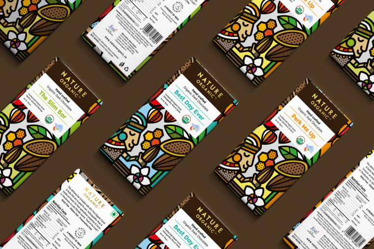 Nature Organic自然有機(jī)巧克力包裝設(shè)計(jì)，幾何插畫風(fēng)驚艷設(shè)計(jì)