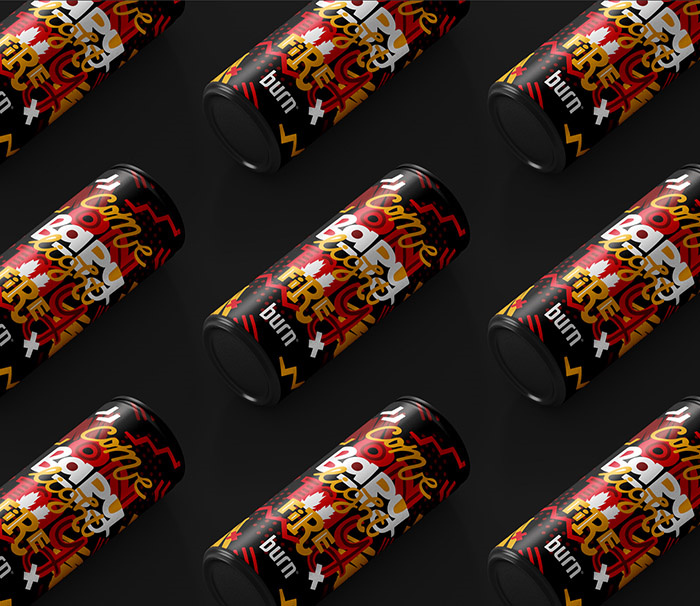 burn 能量飲料包裝設(shè)計(jì),看不懂的包裝設(shè)計(jì),只覺(jué)得挺前衛(wèi)時(shí)尚酷,充滿(mǎn)激情