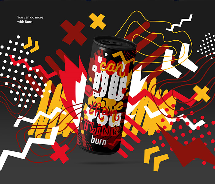burn 能量飲料包裝設(shè)計(jì),看不懂的包裝設(shè)計(jì),只覺(jué)得挺前衛(wèi)時(shí)尚酷,充滿(mǎn)激情