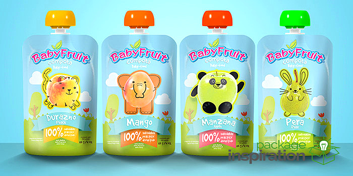 水果外形童趣動(dòng)物線條插畫風(fēng)格 BABYFRUIT嬰兒水果泥輔食包裝設(shè)計(jì)-上海包裝設(shè)計(jì)公司欣賞
