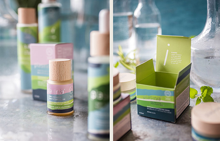 PLASINIA化妝品品牌形象VI設(shè)計包裝設(shè)計，傳達(dá)全天然產(chǎn)品系列