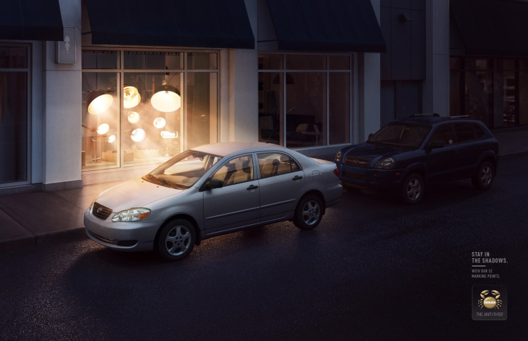 Sherlock汽車防盜標(biāo)記創(chuàng)意廣告“留在陰影里很好”賞析-上海尚略廣告有限公司分享