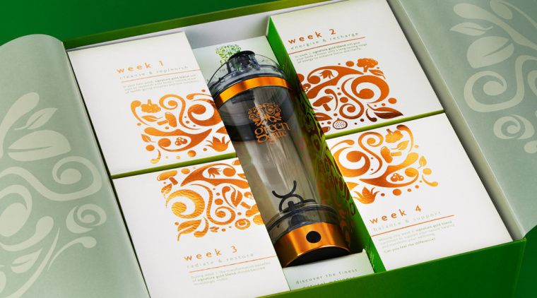 Green Gate護(hù)膚品牌標(biāo)志設(shè)計(jì)包裝設(shè)計(jì)，縷縷金箔增添優(yōu)雅的健康精髓