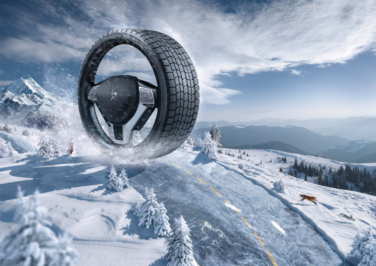 上海海報設(shè)計公司欣賞：奇幻的汽車輪胎創(chuàng)意海報設(shè)計