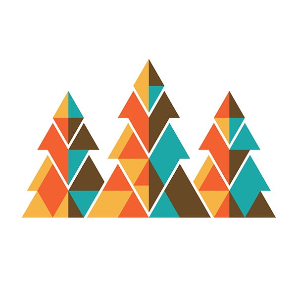 作為建筑構(gòu)造的幾何形狀logo設(shè)計(jì)-樹(shù)形建筑logo