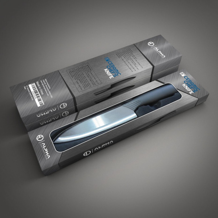阿爾法陶瓷刀灰色包裝設計