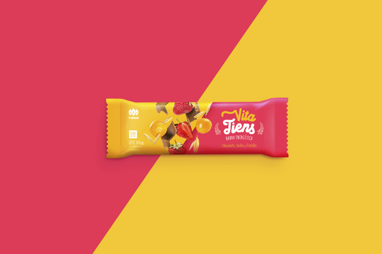 Vita Tiens 能量棒包裝設計，爆炸能量和活力主題設計