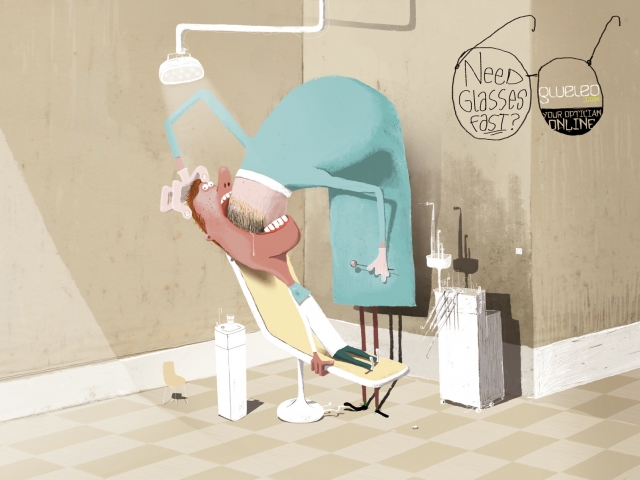 Gweleo 眼鏡商城搞怪幽默手法平面創(chuàng)意廣告設計-牙醫(yī)