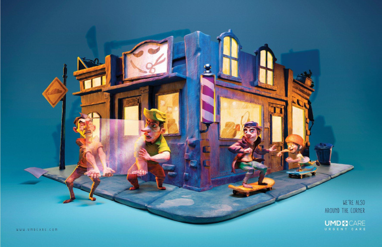 UMD緊急醫(yī)療護(hù)理平面廣告創(chuàng)意設(shè)計(jì)“相遇拐角處”卡通風(fēng)格插畫設(shè)計(jì) UMD緊急醫(yī)療護(hù)理平面廣告創(chuàng)意設(shè)計(jì)“相遇拐角處”卡通風(fēng)格插畫設(shè)計(jì)