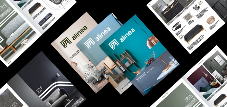Alinéa法國家具裝飾公司商場標識logo設計與vi形象設計-宣傳冊子