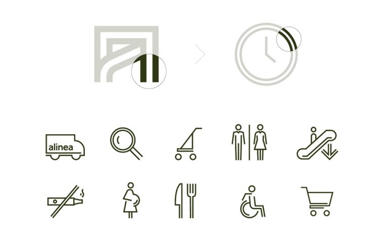 Alinéa法國家具裝飾公司商場標識logo設計與vi形象設計-商場導視符號設計