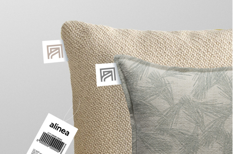 Alinéa法國家具裝飾公司商場標識logo設計與vi形象設計-抱枕標簽logo