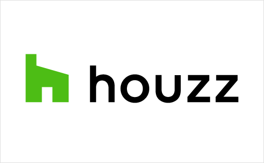 Houzz 世界室內(nèi)空間設(shè)計(jì)平臺(tái)網(wǎng)站新logo設(shè)計(jì)欣賞--h字母+房子圖形