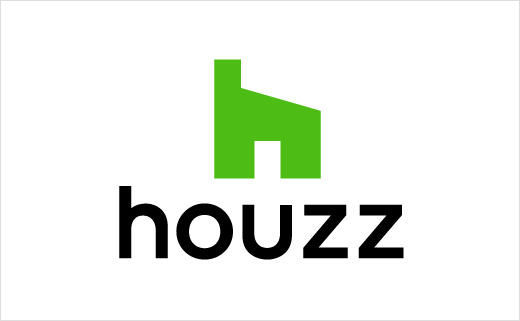 Houzz 世界室內(nèi)空間設(shè)計(jì)平臺(tái)網(wǎng)站新logo設(shè)計(jì)欣賞--h字母+房子圖形