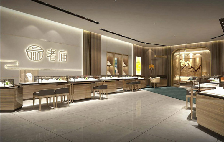 老廟黃金首飾新logo設計,外圓內方的中式韻味logo設計 老廟黃金首飾新logo設計,外圓內方的中式韻味logo設計