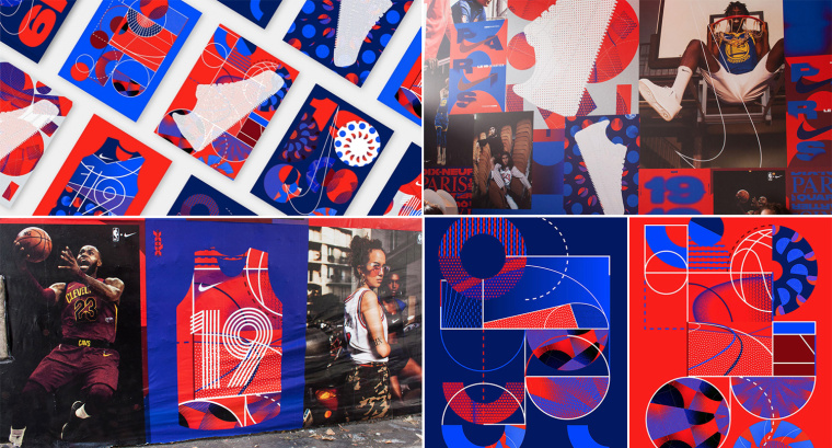 大膽絢麗品牌形象設計-籃球俱樂部品牌形象設計”藍紅對比“