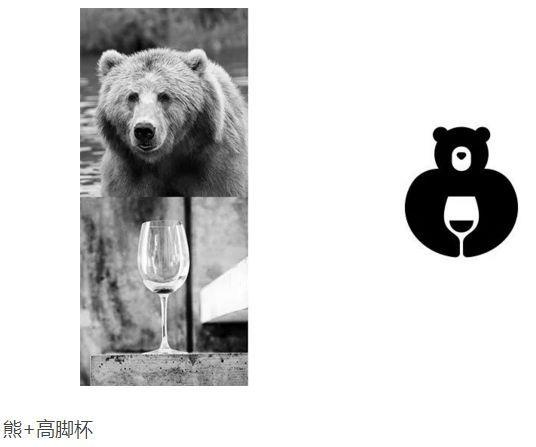 熊+高腳杯logo設(shè)計