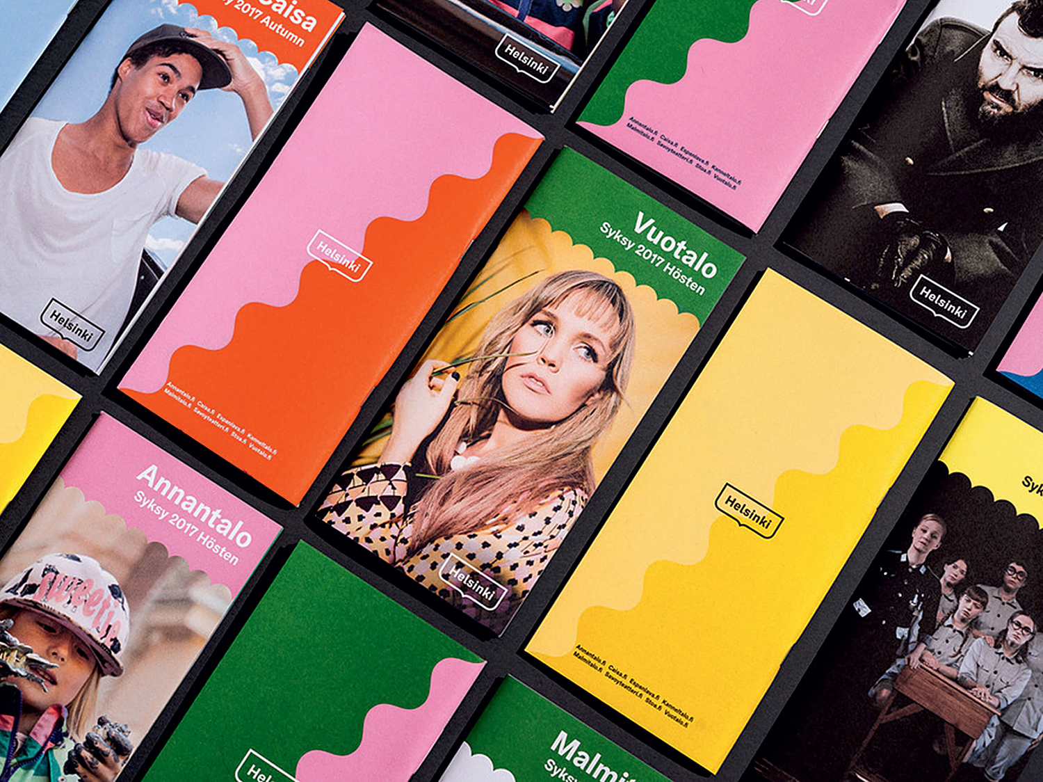 芬蘭赫爾辛基城市品牌VI形象設(shè)計logo設(shè)計，錦旗框logo+波浪圖形VI設(shè)計