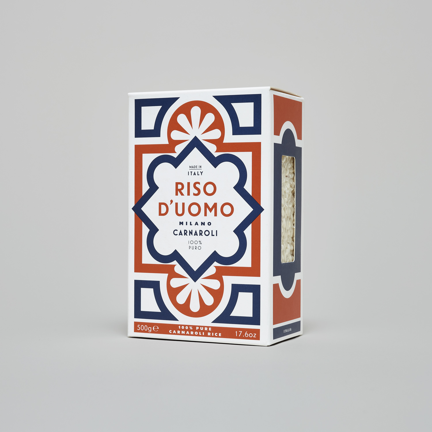 Riso D’uomo 大米包裝設(shè)計，華麗大理石地磚圖案靈感