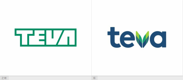 Teva制藥公司新品牌定位和新logo設計-新舊logo對比