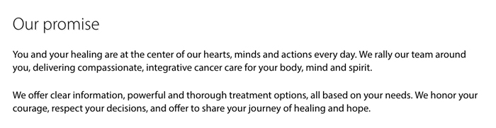 美國(guó)癌癥治療中心品牌承諾