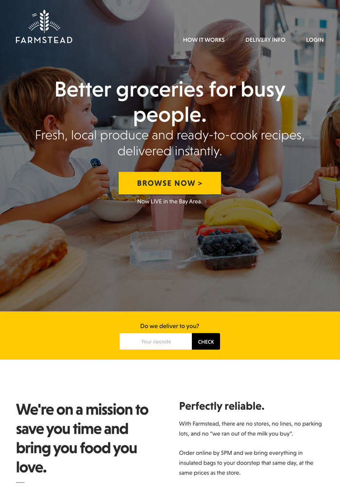 Farmstead品牌承諾快速地購(gòu)買(mǎi)雜貨