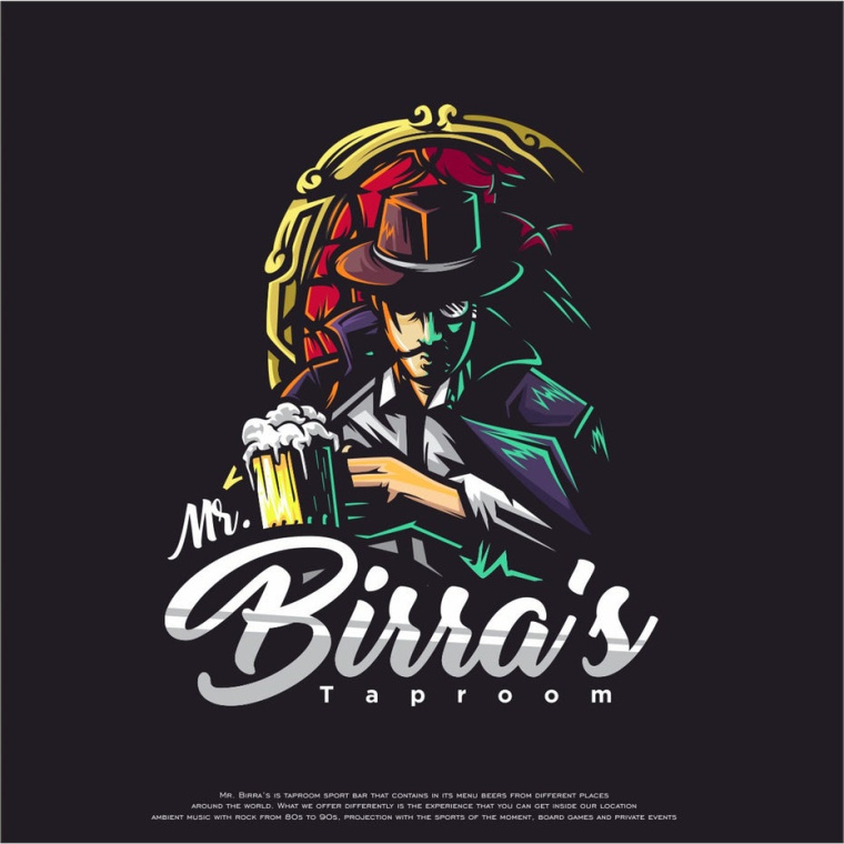 多彩酒吧人物標志設(shè)計