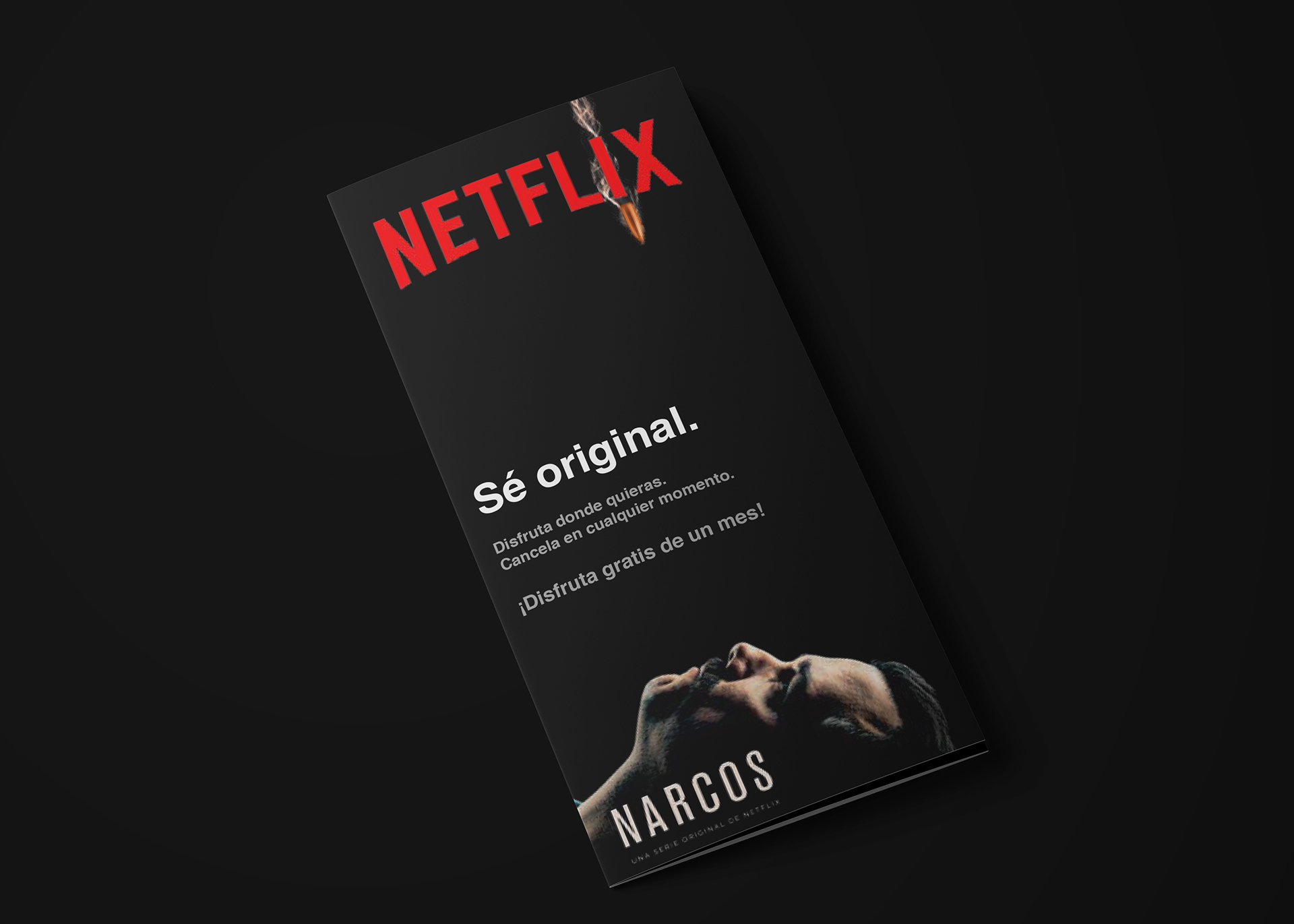 在線影片租賃提供商NETFLIX折頁宣傳手冊設計“黑紅配色”