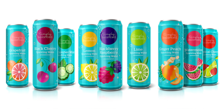 Simply Balanced 氣泡水果汁創(chuàng)意包裝設計，形成絢麗多彩的水果世界