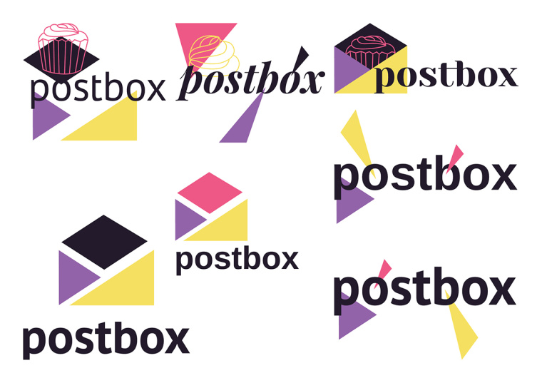 Postbox 手工甜品店品牌視覺形象VI設(shè)計(jì)“時(shí)尚色塊”元素