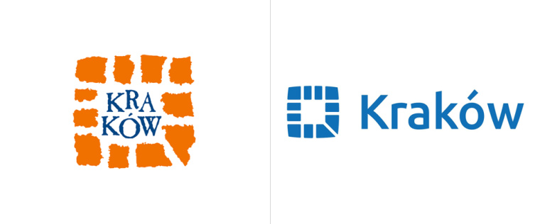 Kraków城市新品牌形象VI設(shè)計標(biāo)志logo設(shè)計，從城市地圖中抽取的形狀