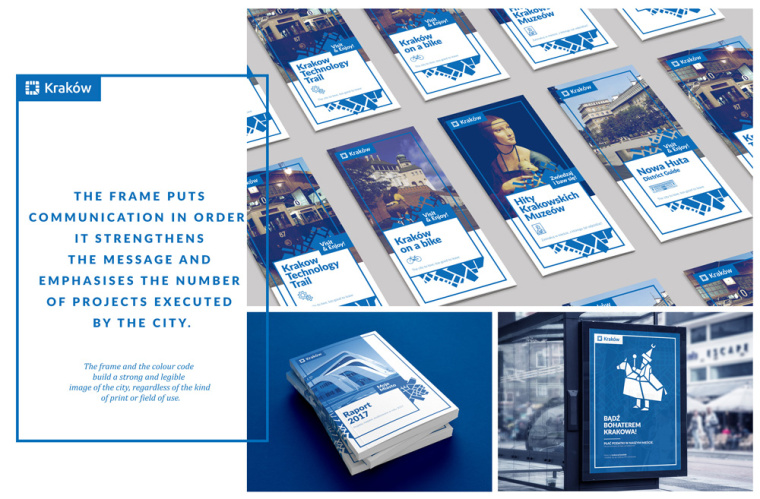 Kraków城市新品牌形象VI設(shè)計logo設(shè)計，從城市地圖中抽取的形狀