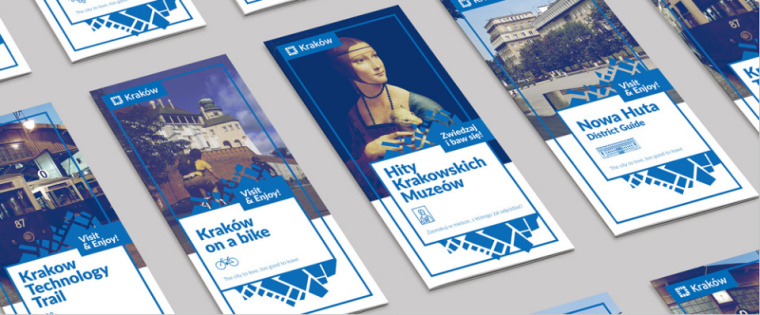 Kraków城市新品牌形象VI設(shè)計標(biāo)志logo設(shè)計，從城市地圖中抽取的形狀