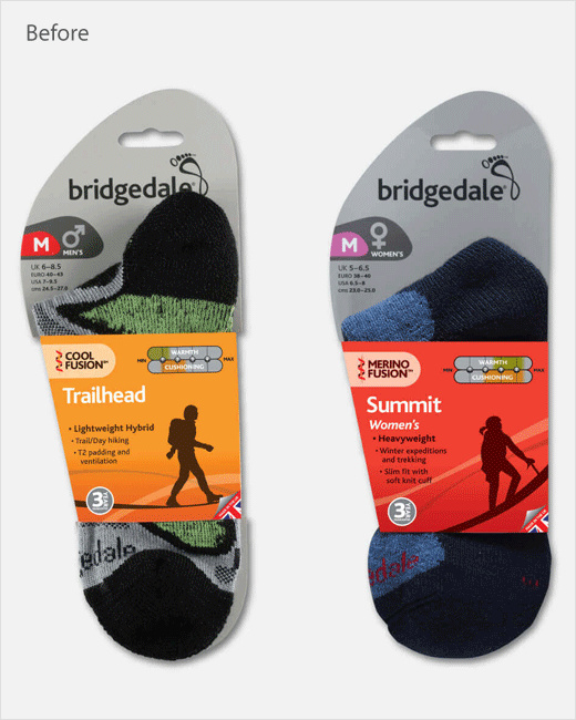 Bridgedale襪子品牌舊包裝設(shè)計(jì)-上海包裝設(shè)計(jì)公司