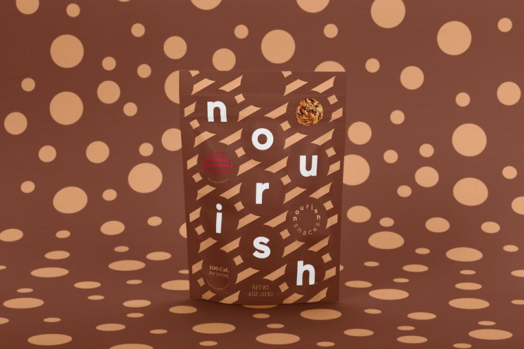 Nourish健康零食食品品牌包裝設(shè)計(jì)，色彩斑斕的條紋色塊來傳遞樂趣