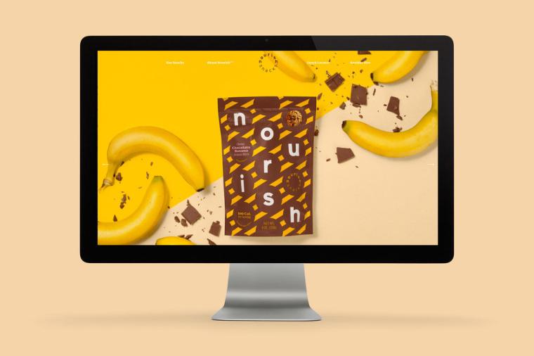 Nourish健康零食食品品牌包裝設(shè)計(jì)，色彩斑斕的條紋色塊來傳遞樂趣