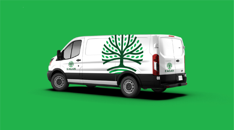 伊根市城市品牌形象重塑設計logo設計vi設計，抽象綠色大樹圖形