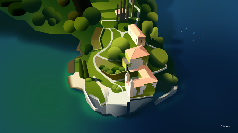 上海設計公司欣賞：后院立體風景插畫設計