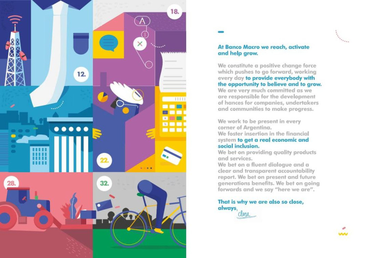 Macro銀行宣傳冊(cè)設(shè)計(jì)欣賞，時(shí)尚扁平插畫(huà)風(fēng)格