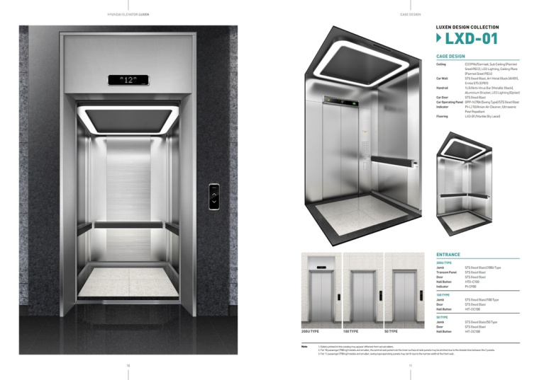 LUXEN電梯宣傳畫冊(cè)與產(chǎn)品樣本手冊(cè)設(shè)計(jì)，銀色工業(yè)科技風(fēng)與生活感